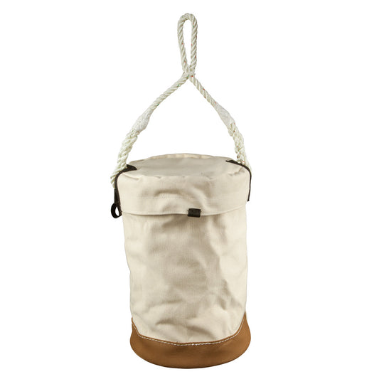 Leather Bottom Bucket with Top - Image 2