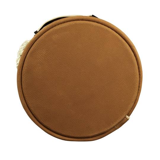 Leather Bottom Bucket with Top - Image 5